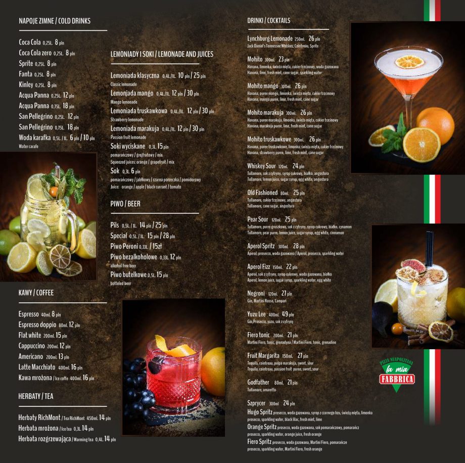 menu drink lamia jesień 2022-2